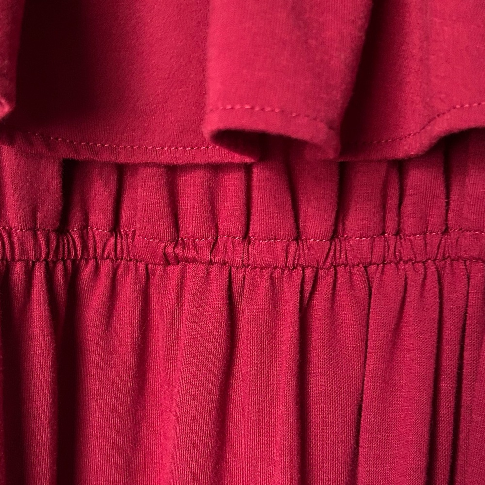 Verabendi Off the Shoulder Summer Long Burgundy Red Dress Size 8/10 - Picture 7 of 11